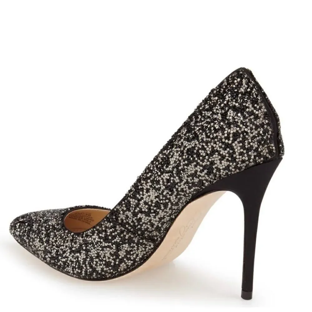 VINCE CAMUTO Olson Crystal Glitter Embellished Pointed Toe Stiletto Pump
